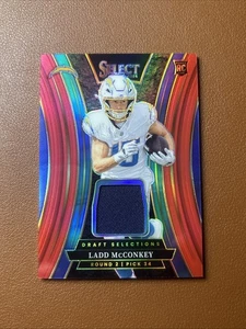 24 Panini Select Draft Selection Mem Ladd McConkey #DSM-LMY Red Prizm (RC) Holo - Picture 1 of 10