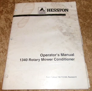 1998 Agco Hesston 1340 Kreiselmäher Aufbereiter Bedienanleitung gut gebraucht - Bild 1 von 2