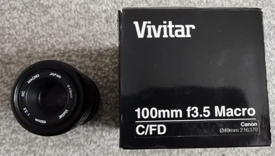 Vivitar 100mm f/3.5 Macro Lens with  fd to canon ef Adaptor - Image 1 of 4