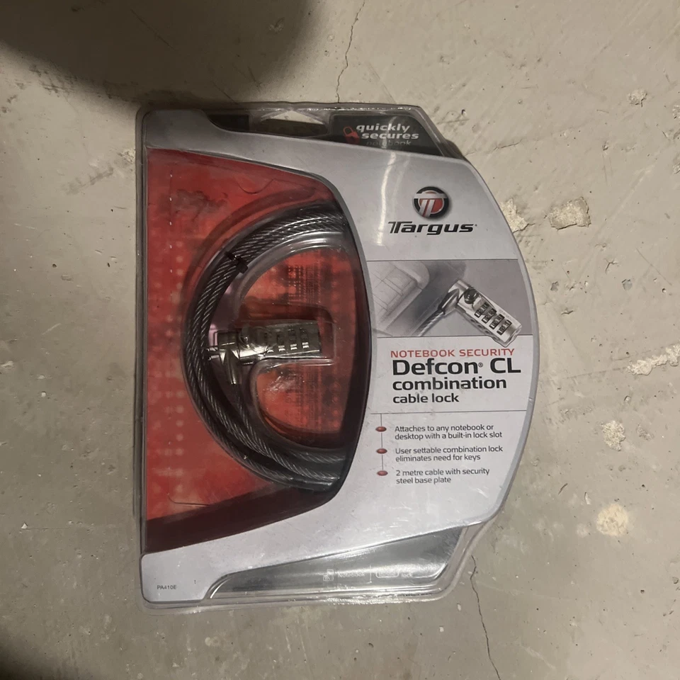 2 m Targus DEFCON CL Sicherungskabel Notebook Schloss Zahlenkombination - Bild 1 von 1