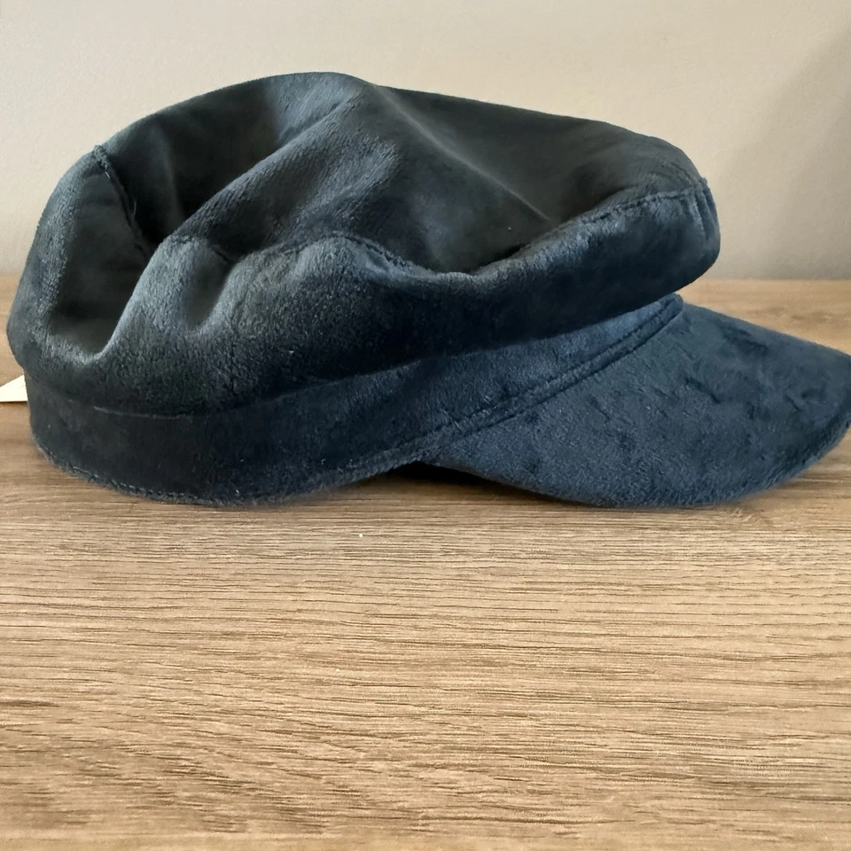Anthropologie Velvet Newsboy Cap Deep Teal Baker Boy Hat NWT $49.95 - Image 1 of 4