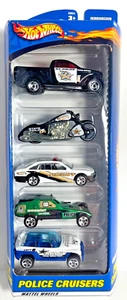 HOT WHEELS VINTAGE   "POLICE CRUISERS"    5  PACK , Gift Pack  From  Year  2000 - Picture 1 of 2