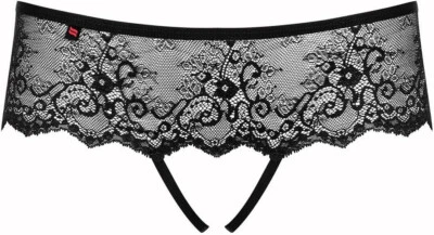 OBSESSIVE OUVERT PANTY  schwarz string spitze reizwäsche clubwear Tanga Gr.S ✅ - Bild 1 von 3