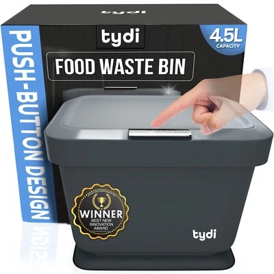 Kitchen Compost Bin Caddy 4.5 Litre Food Waste Countertop Easy to Open Lid UK - Image 1 of 4