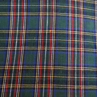 Edredón de tela artesanal de algodón verde a cuadros verde rojo hecho en casa de 3 1/2 yardas #919 Foto 1 de 2