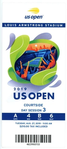 8/27 2019 US Open Tennis Courtside TICKET Serena Williams Bianca Andreescu Day Cover
