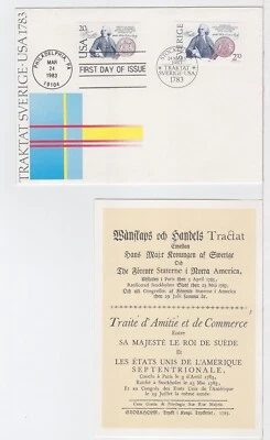 TurtlesTradingPost- Treaty USA & Sweden- 1983 #2036 - Both Country Stamps - Image 1 of 2