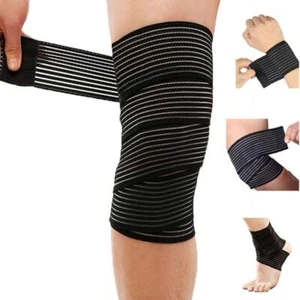 Elastic Breathable Knee Ankle Wrap Compression Bandage Brace Support for Legs - Picture 1 of 4