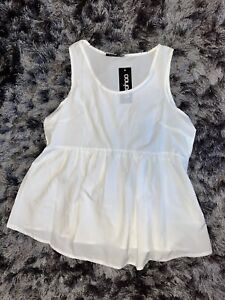 Boohoo Maternity White Smock Vest UK 12 New With Tags