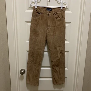 VNTG Ralph Lauren 28x27 Tawny Brown Suede Leather Western Pant - Picture 1 of 9