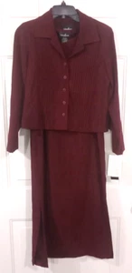 Positive Attitude 2pc Dress Jacket Burgundy 6P Modest Minimalist - Picture 1 of 6