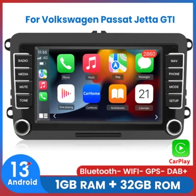 For Volkswagen Passat Jetta GTI Android 13 Carplay Car Radio Stereo GPS NAVI SWC - Image 1 of 4