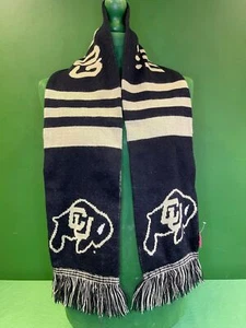 NCAA Colorado Buffaloes Bank of the West Striped Reversible Fringed Winter Scarf - Picture 1 of 4