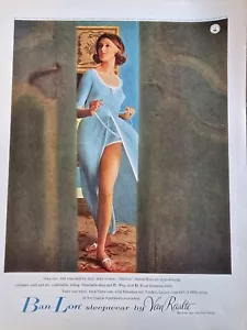 1964 Mujer Van Raalte Ban-Lon Azul Elástico Pijama Ropa de Dormir Lencería Anuncio - Imagen 1 de 1
