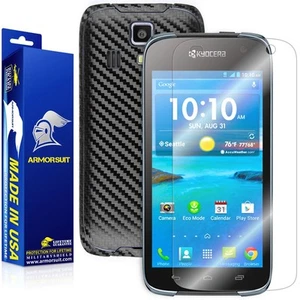 ArmorSuit MilitaryShield Kyocera Hydro Life Screen + Black Carbon Fiber Skins - Picture 1 of 6