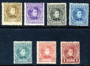 SPAIN 1900 King Alfonso XIII Part Set Blue Control Numbers SG 292 to SG 304 MINT - Picture 1 of 2