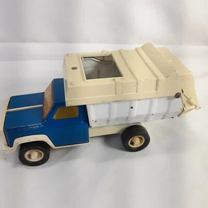 Tonka Garbage Pickup Truck Pressed Steel Plastic 8" Blue White Toy Made USA - Picture 1 of 7