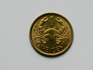 Seychelles 1997 1 CENT Coin MS++ UNC with Toned-Lustre with Crab (Ocean Animal) - Picture 1 of 2