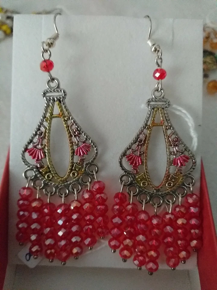 Orecchini argento Tibetano stile etnico - Immagine 1 di 2