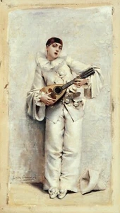 Pierrot by Leon Francois Comerre Old Masters pantomime Paper Art Print 9x16 - Picture 1 of 1