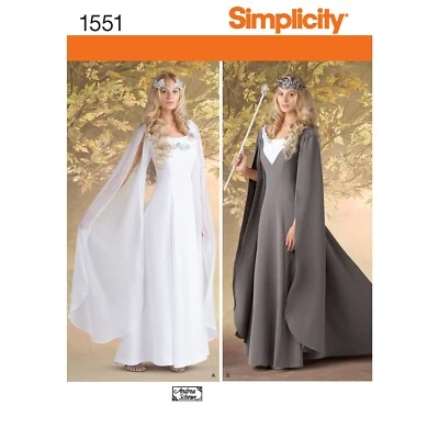 SIMPLICITY 1551 MISSES PRINCESS COSTUME Sewing Pattern Size 8-14 & 16-24 COSPLAY - Image 1 of 4