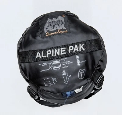 High Peak Simex Sport Alpine Pak Sleeping Bag +20° F Blue 34x90 Inch - Image 1 of 4