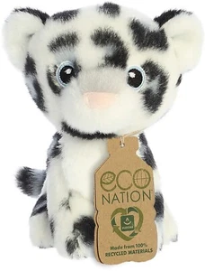 Aurora - Eco Nation - 5" Snow Leopard Responsibly Made Stuffed Animal - Picture 1 of 5
