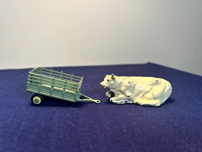 Remolque Husky Farm Pig 1965 vintage Gt. Juego de vaca de juguete de metal raro y plomo Gran Bretaña Foto 1 de 4