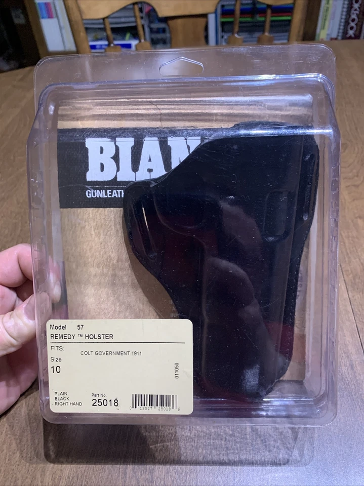 Bianchi 25018 Remedy Belt Holster Black Leather RH for Ruger Sr1911