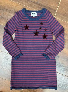 ¡Vestido suéter a rayas Ruum talla 7/8 para niñas! Ciruela y azul marino! ¡Estrellas! - Imagen 1 de 8