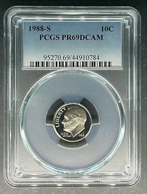 1988-S Proof Roosevelt Dime PCGS PR-69 DCAM, Buy 3 Items, Get $5 Off!! - Image 1 of 2