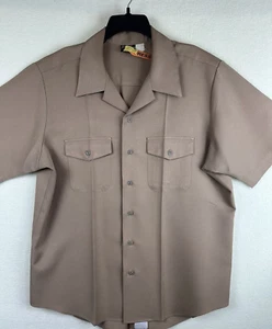 Flying Cross 100 Polyester Short Sleeved Shirt Certified Navy Twill - Picture 1 of 7