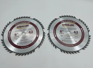 2x - Oshlun 8-Inch 42 Tooth Stack Dado Blades (Blades Only) - Picture 1 of 9