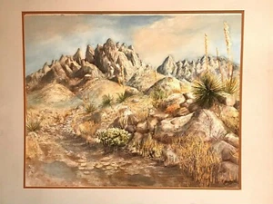 Arte de pintura original para inodoro Organ Mountain Paradise SW paisaje Norma Jones Jonzee - Imagen 1 de 4