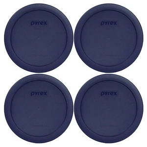 Pyrex 7201-PC Round 4 Cup Storage Lid Cover Blue 4 Pack New for Glass Bowl - Picture 1 of 5