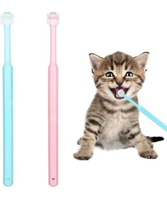Small Dog&Cat Toothbrush,2 Pack 360 Degree Soft Silicone Pet Toothbrush NEW - Picture 1 of 10