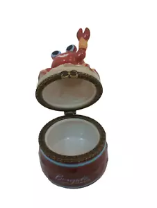 Boragata Small Crab Trinket Box Hinged Cute Expression Porcelain Multicolor - Picture 1 of 8