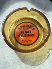 Vintage Sparks Mint Casino Amber Glass Ashtray