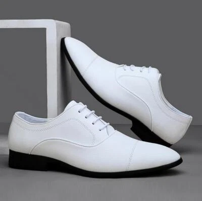Men's Formal Business Casual Shoes Lace Up Pointy Toe Wedding Comfort 39-44 New  - Image 1 of 4