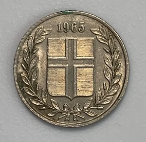 Old Iceland Coin - 1965 25 Aurar - Circulated (893) - Picture 1 of 2