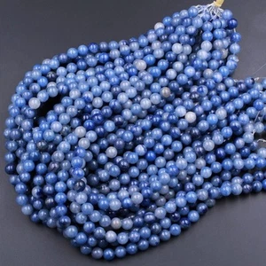 Natural Blue Aventurine Gemstone 6 MM Round Smooth Beads Strand 15.5" - Picture 1 of 3
