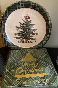 200 Pcs Christmas Plates and Napkins Christmas Tree Party Supplies Christmas ... - Picture 1 of 4