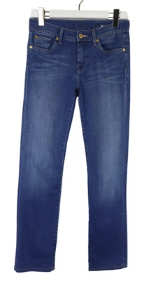 7 FOR ALL MANKIND High Waist Straight Leg Jeans Women's W26 Faded Stretch Blue - Image 1 of 4