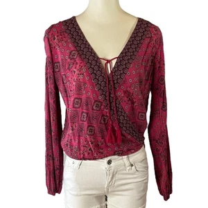 XS Hollister Boho Campesino Cuello Imitación Envoltura Borla Alta-Baja Corbata Frontal Hippie Envío Gratis - Imagen 1 de 9