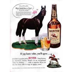 Hunter Whiskey Liquor 1950 Print Ad An Exceptional Value in Whiskey 10x14 - Picture 1 of 3