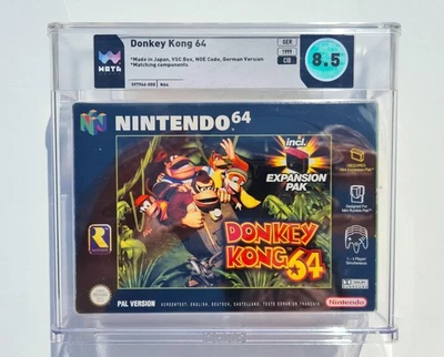 Donkey Kong 64 - Nintendo N64 PAL WATA 8.5 graded CIB new VGA UKG CGC RGS Pixel - Image 1 of 3