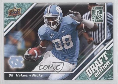 Upper Deck Draft Edition 2009 venta al por menor verde oscuro Hakeem Nicks #149 novato radiocontrol Foto 1 de 2
