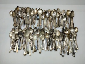 Lot of 150 Assorted Silverplate Spoons a Great Variety for Arts and Crafts - Picture 1 of 16