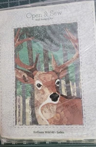Hoffman Fabrics Wild #2 Loden fabric kit Deer die-cut/pre-fused HW2-547-Loden - Picture 1 of 2