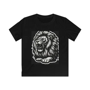Lion Graphic Kids Tee, Adventure Shirt for Boys and Girls, Courageous Children's - Picture 1 of 3